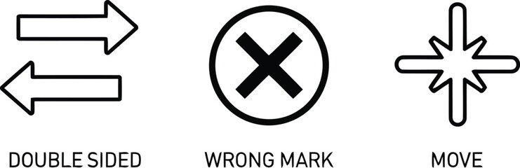 Obraz premium Set of icons representing double sided wrong way and move operations in business or technology vector