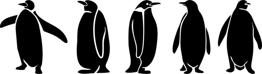 Penguin Bird Silhouette Collection for Wildlife and Antarctic Theme © Cik