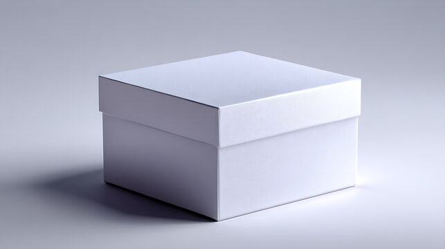 A clean and elegant image of a closed, square box with a lid, perfect for showcasing product packaging or a minimalist design