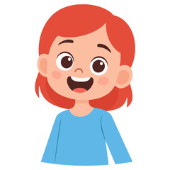 Obraz premium happy young girl cheerful portrait character profile face avatar flat color vector illustration template design