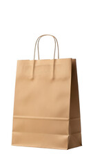 Brown paper shopping bag isolated on transparent background