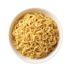 Bowl of noodles on a white background