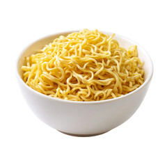 Bowl of noodles on a white background