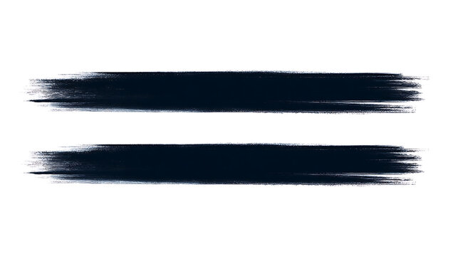 Two horizontal dark brush strokes creating an equal sign