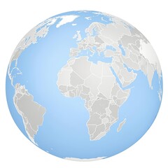 A high-resolution illustration of the Earth from space focusing on Africa and the Atlantic Ocean