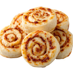 Cheese Pinwheels on a white background