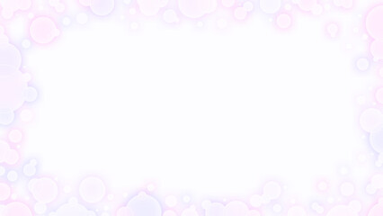 広がった淡い泡の幻想的なフレーム背景
