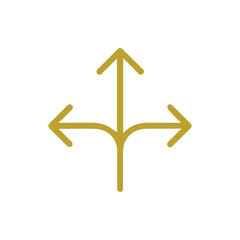 A Versatile Gold Icon Representing Multiple Paths and Opportunities