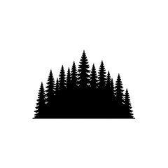 Pine and Spruce Tree Treeline Silhouette Vector