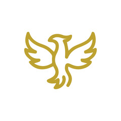 Obraz premium Elegant Golden Dove of Peace Symbol Spreading Its Wings in Flight
