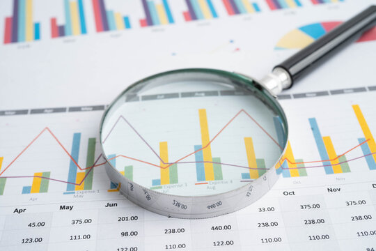 Pen on chart graph paper. Finance, account, statistic, investment data economy, stock exchange business.