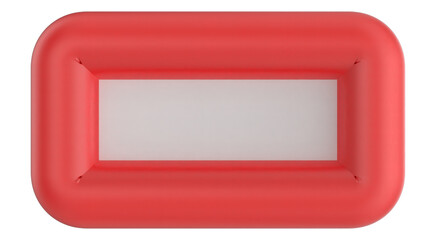 Soft Red Inflatable Rounded Frame Surrounding Blank White Space for Content on Black Background