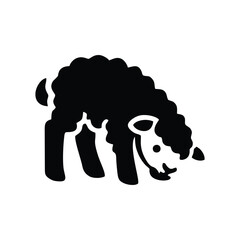 Cute Black Sheep Silhouette Vector Illustration © nfdesign