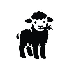 Cute Black Sheep Silhouette Vector Illustration © nfdesign