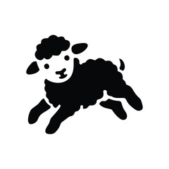 Cute Black Sheep Silhouette Vector Illustration © nfdesign