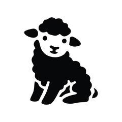 Cute Black Sheep Silhouette Vector Illustration © nfdesign