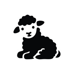 Cute Black Sheep Silhouette Vector Illustration © nfdesign