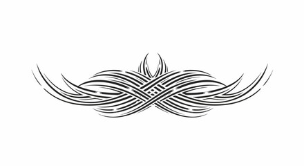 Fototapeta premium Black and white illustration of an abstract knot design on a plain white background with a minimalist aesthetic.