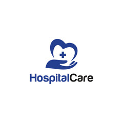 Hospital Care Logo Vector Simple