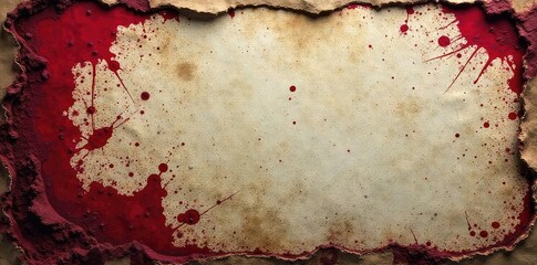 A distressed, ripped fabric backdrop splattered with simulated blood and mud, conveying raw, aggressive energy Ideal for grunge, punk, or heavy metal themed projects , ripped, grey