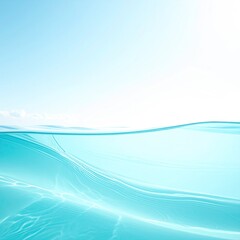 Abstract view of water and sky, clean lines, serene colors