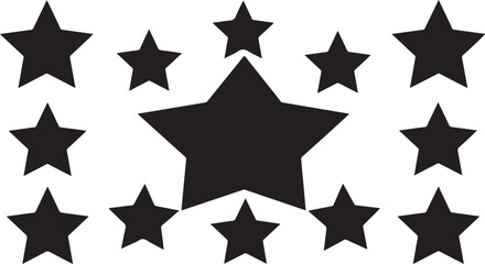 Obraz premium Black stars on white background for rating or review