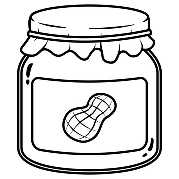 vector illustration of a jar of peanut butter