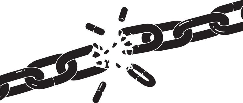 Breaking free from constraints and limitations concept illustration