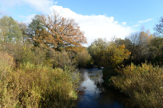 The Pissa River in the village of Kalinino, Kaliningrad region