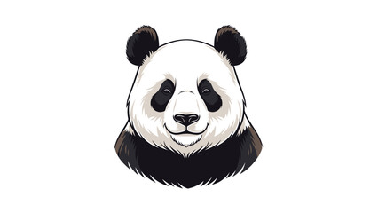 Digital illustration of a panda bear's head with a friendly expression on a white background. © Rizaldy