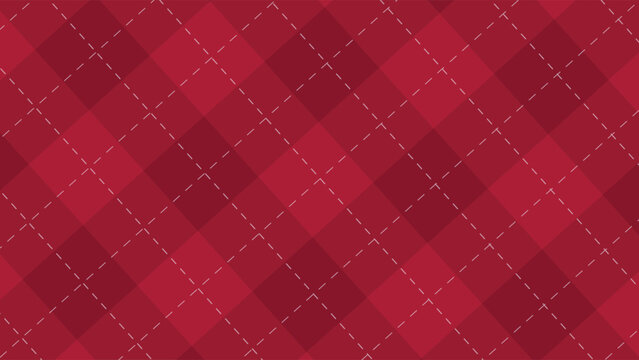 Traditional Red Gingham Checkered Plaid Pattern Vector Background for Picnic Tablecloth and Country Style Decor