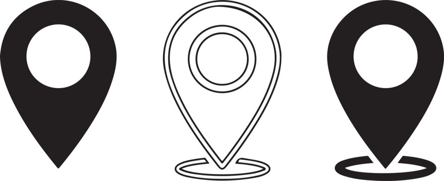 Map Pin Location Icon Set for Navigation and GPS Tracking