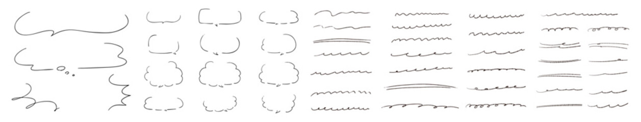 手描きのラインと吹き出しセット