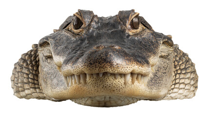 Obraz premium Alligator reptile mouth closed, isolated on a white background