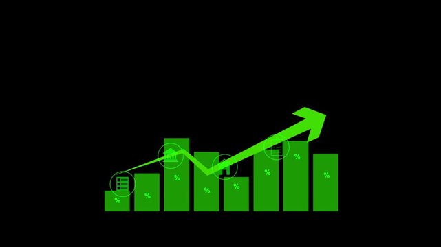 Concept of finance and investment ,profit growth management ,financial graphical and statistical analysis ,Stock & currency fund management ,bank interest management. Motion graphics of business idea