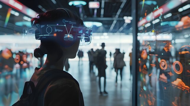 Augmented Reality Wearable Device with Interactive Data HUD at Indoor Public Facility