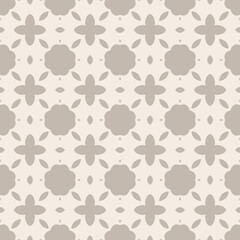Seamless floral pattern with beige and gray geometric design © rahayu