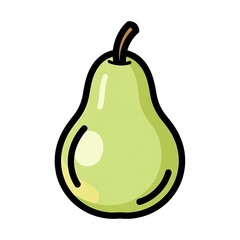 Green Pear Fruit Illustration Simple Design.
