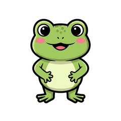 Obraz premium Happy Cartoon Frog Character Illustration.