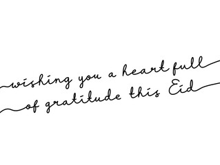 Elegant Eid Greeting Card with Handwritten Calligraphy Message