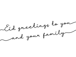 Fototapeta premium Elegant Eid Greetings Card with Handwritten Calligraphy Text