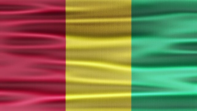 Guinea flag waving in the wind with high quality fabric texture