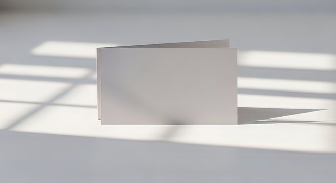 White Cardboard Box on White Surface with Shadows.