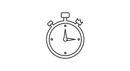 Obraz premium Stopwatch timer icon with flames and running fast on white background