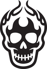 Fototapeta premium Fire Skull Silhouette Vector Icon, Silhouette Vector