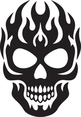 Obraz premium Fire Skull Silhouette Vector Icon, Silhouette Vector
