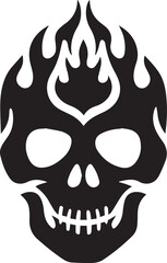 Obraz premium Fire Skull Silhouette Vector Icon, Silhouette Vector