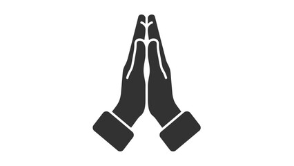 Praying Hands Icon Meditation and Gratitude Symbol