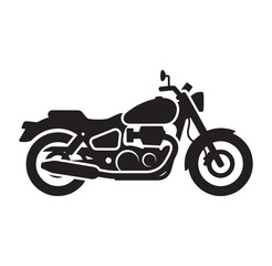Fototapeta premium Silhouette of a classic motorcycle from the side iconic vehicle design