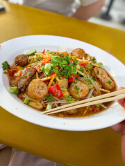 Scallop and Beef Noodle Salad